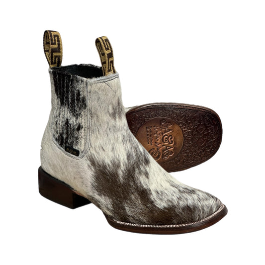 Men's Cowhide Square Toe Short Boots