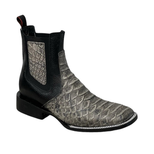 Men's Python Square Toe Short Boots