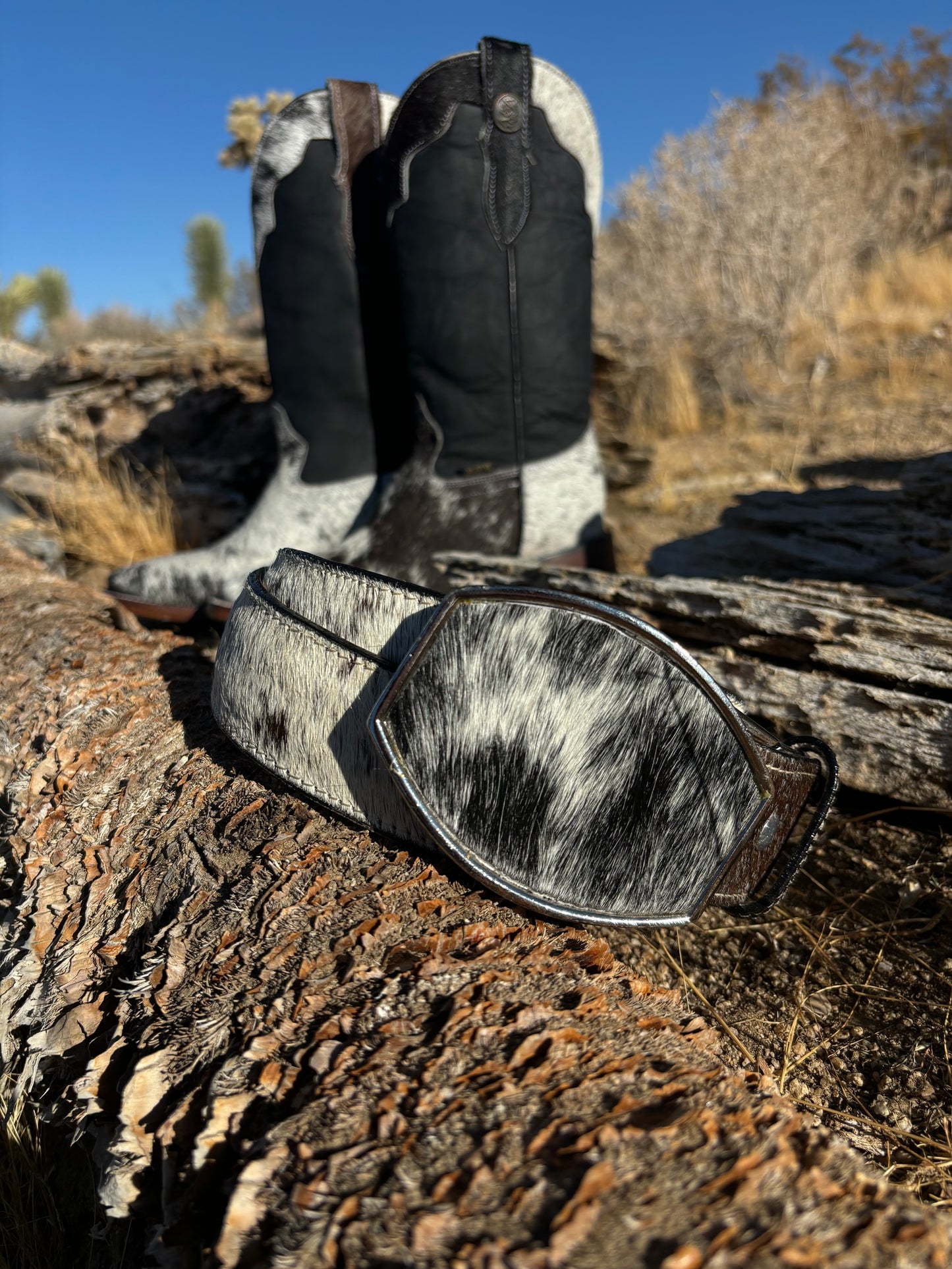 Cowhide Fur Belt