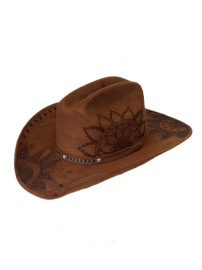 Sombrero de fieltro grabado para mujer