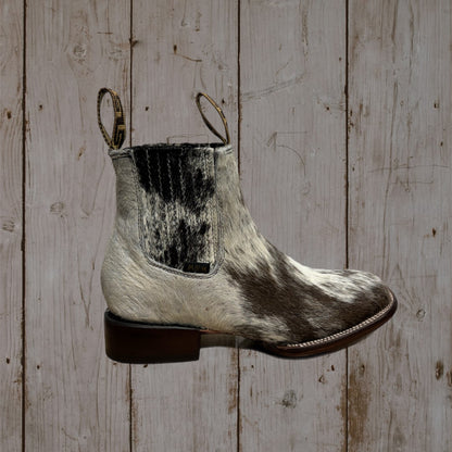 Men's Cowhide Square Toe Short Boots