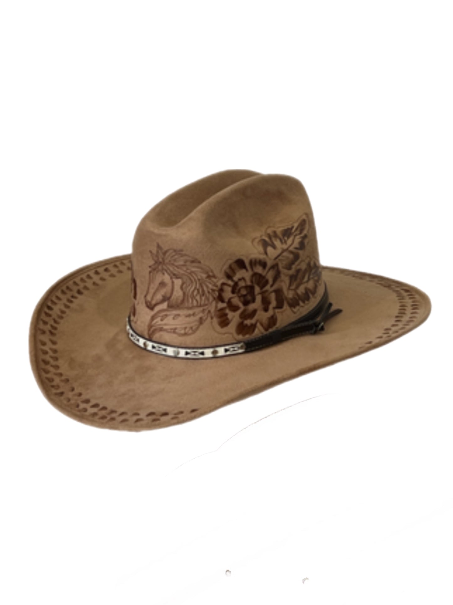 Sombrero de fieltro grabado para mujer