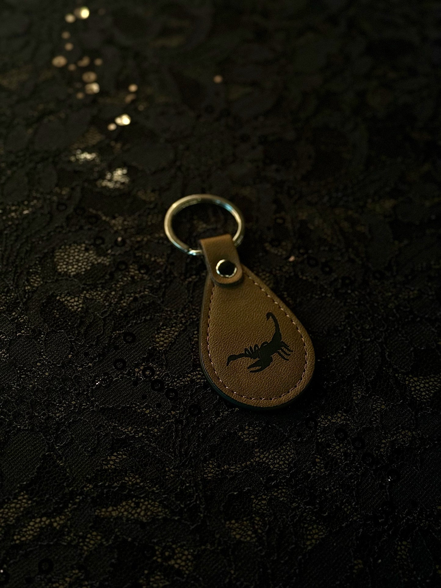 Scorpion Leather Keychain