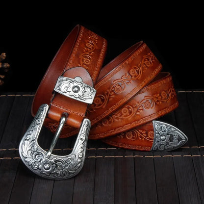 Authentic Leather Western Belt