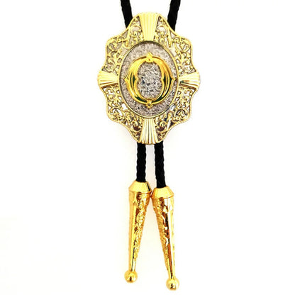 Alphabet Rodeo Gold Bolo Tie