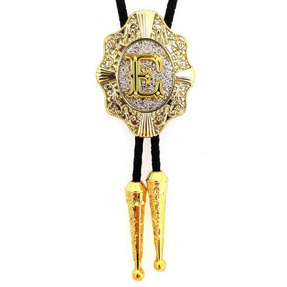 Alphabet Rodeo Gold Bolo Tie