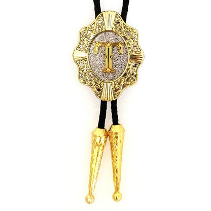 Alphabet Rodeo Gold Bolo Tie