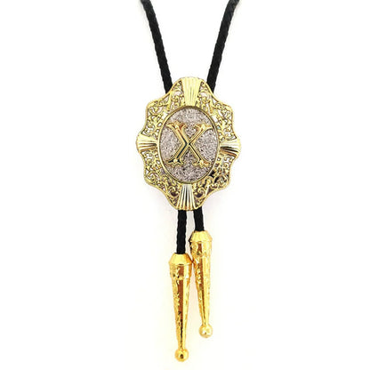 Alphabet Rodeo Gold Bolo Tie