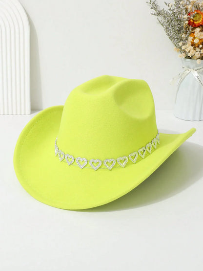 Stardust Cowgirl Hat with Rhinestone Hearts