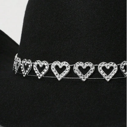 Stardust Cowgirl Hat with Rhinestone Hearts