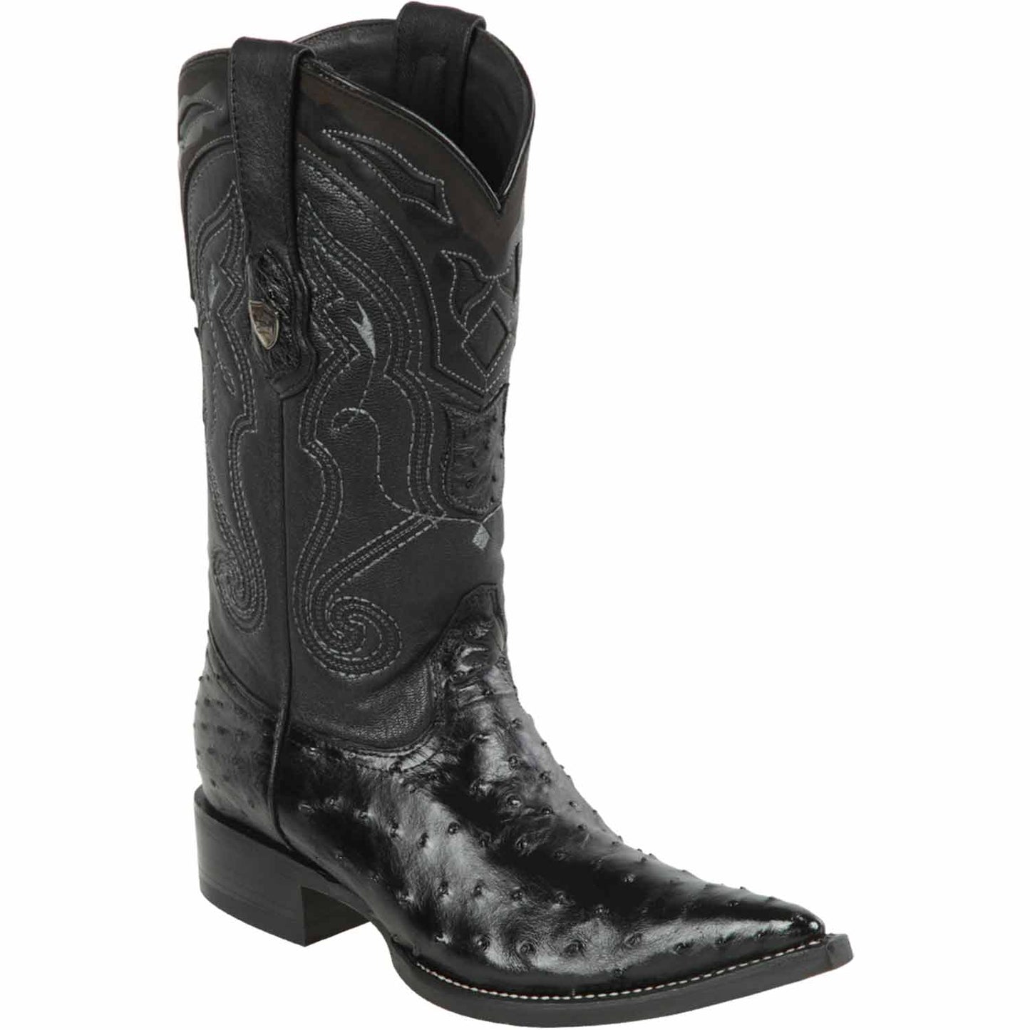 Bota con punta 3X de avestruz genuina para hombre